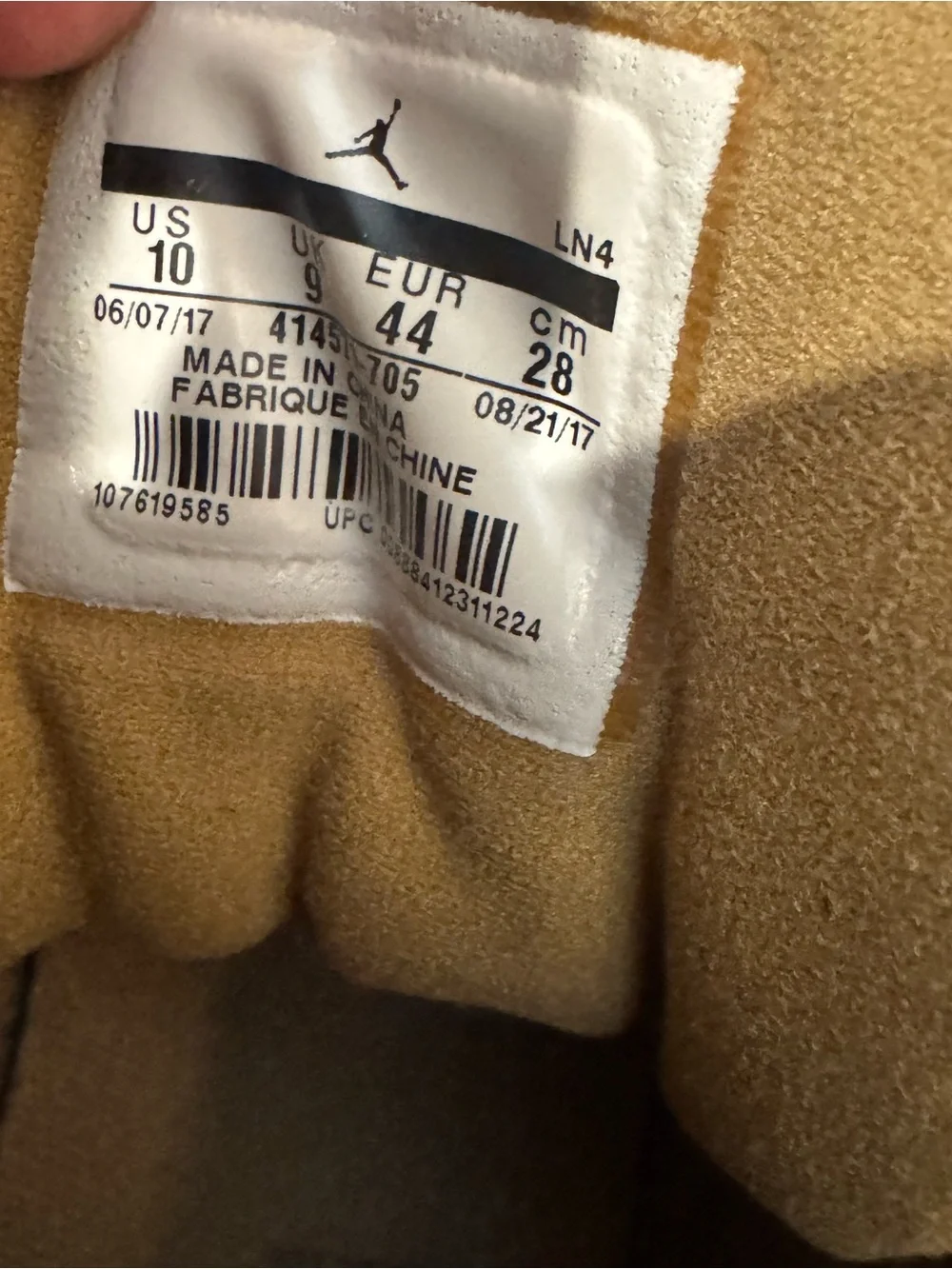 Jordan Men’s Tan Suede High-Top Basketball Shoes